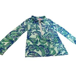 Lilly Pulitzer Women’s Medium Pullover Blue Green Paisley